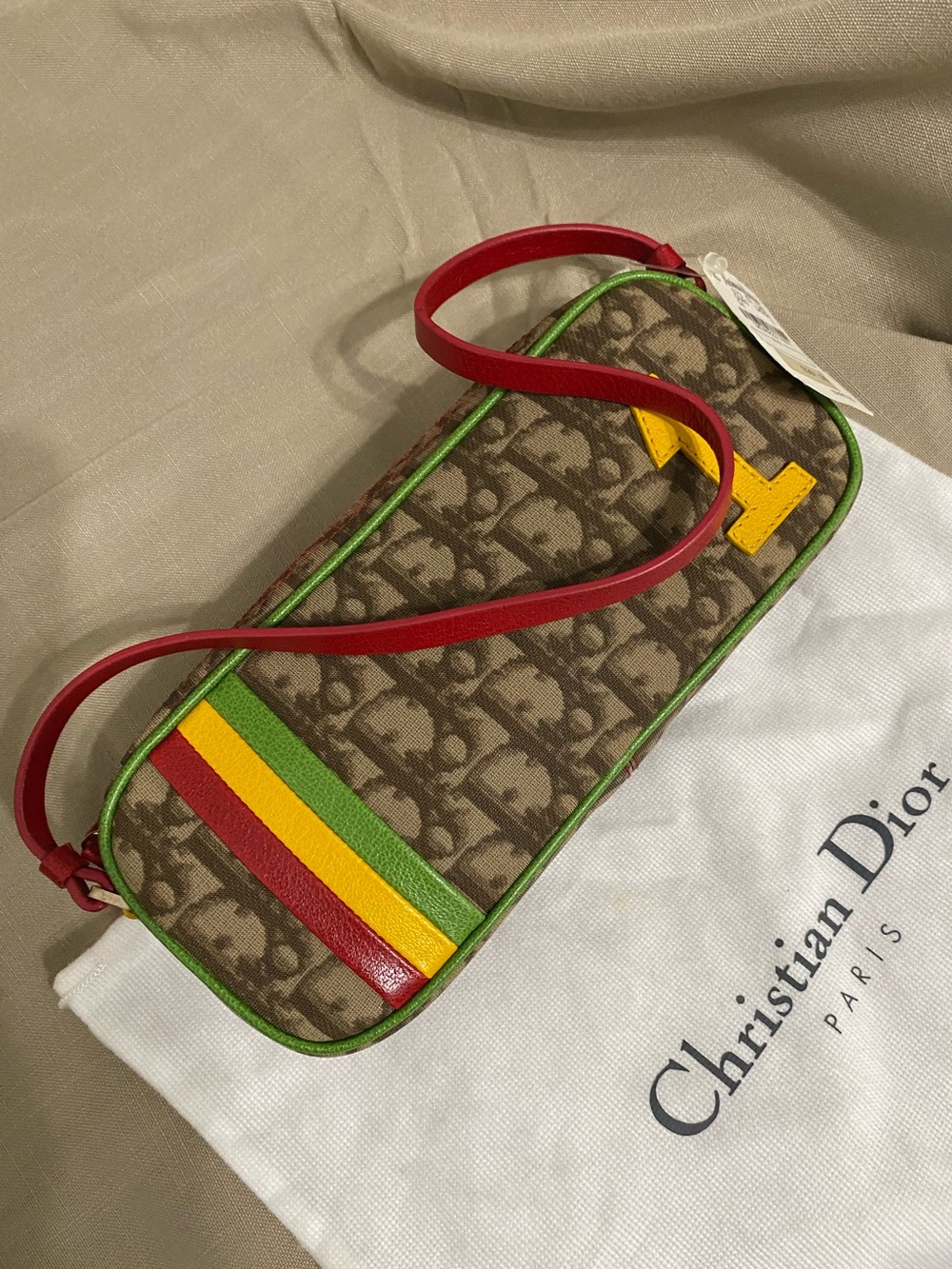 *NWT* Dior Vintage Rasta Small Bag Trotter Logo #1 John Galliano Era